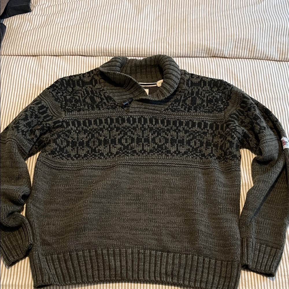 Weatherproof Men's Dark Green Patterned Sweater